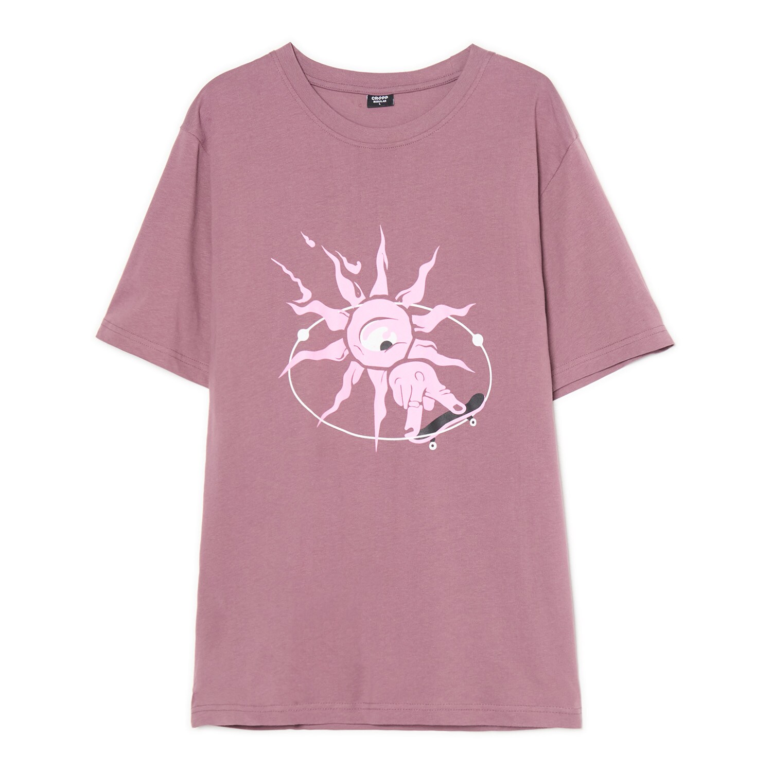 Cropp - Тениска с принт - бледомораво