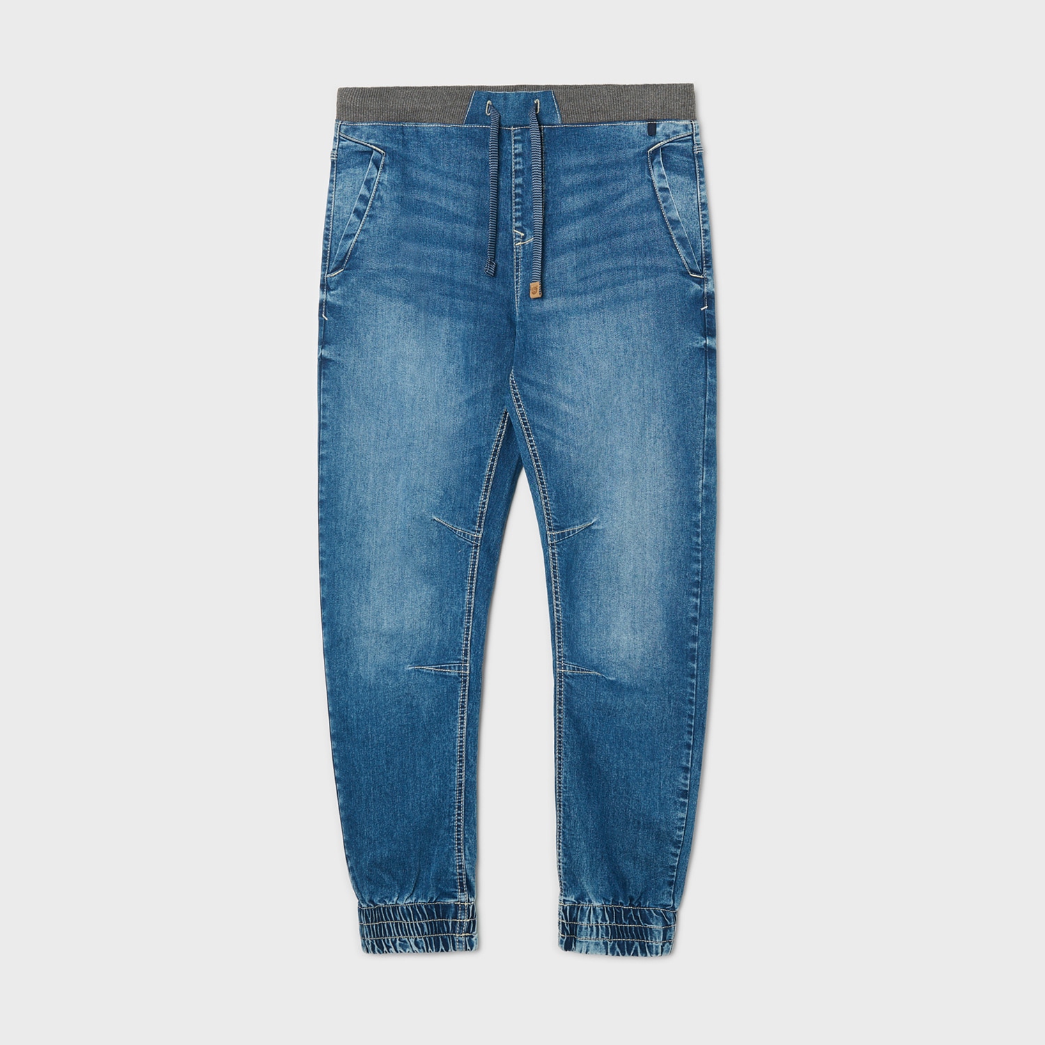 Cropp - Denim joggers with wash effect - сини дънки