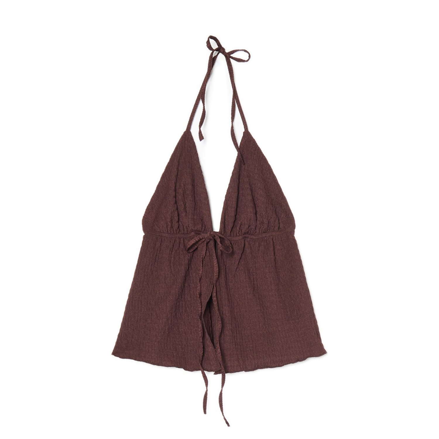 Cropp - Блуза с детайл възел - кaфяв