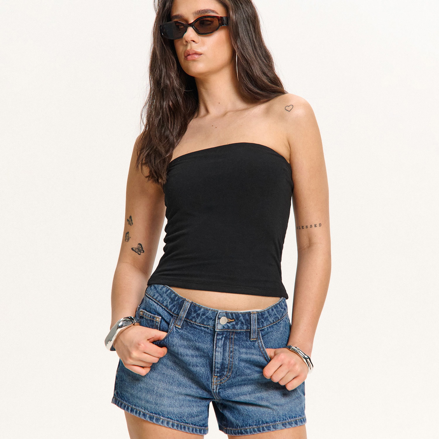 Cropp - Bandeau crop top - черeн