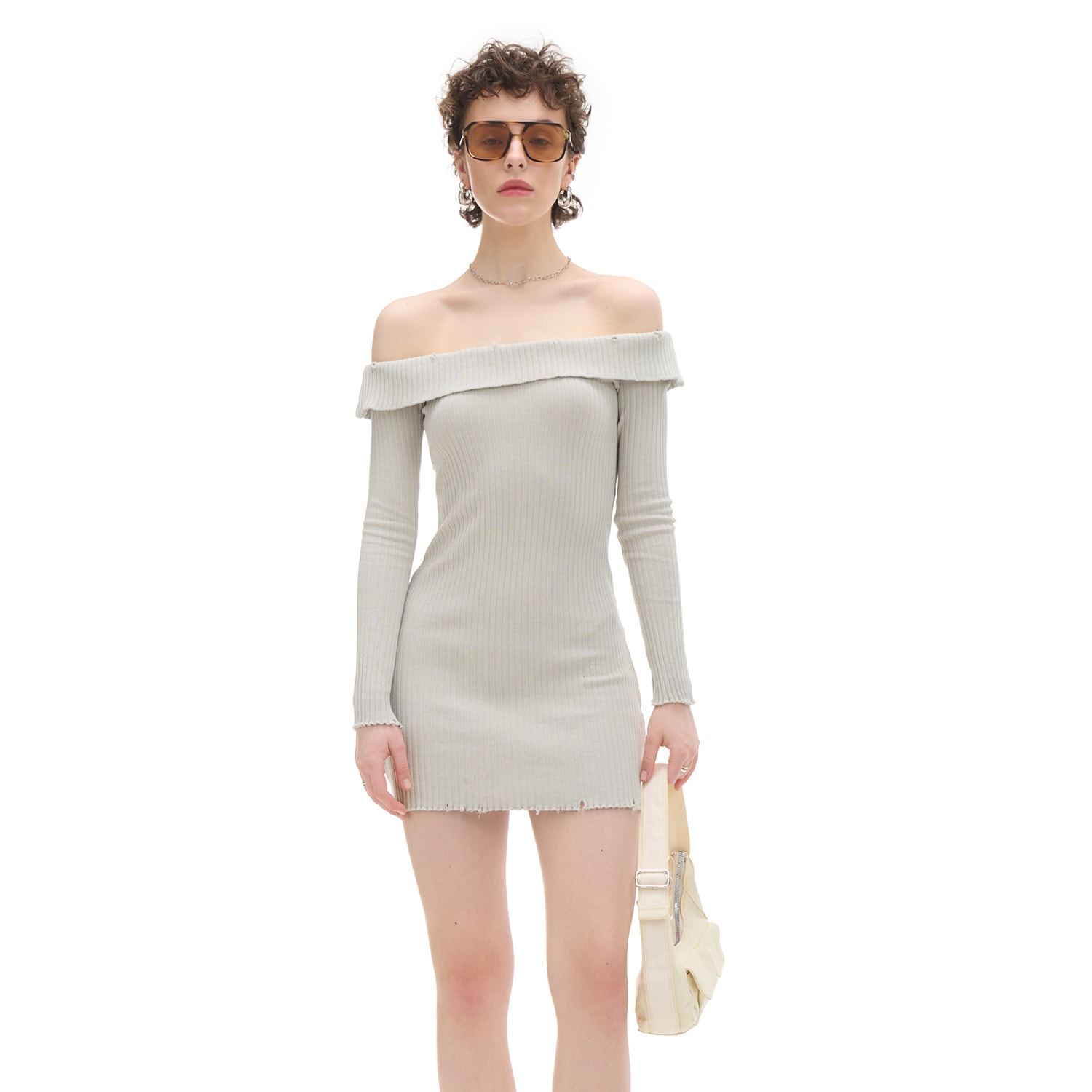 Cropp - Mini рокля - средно сиво