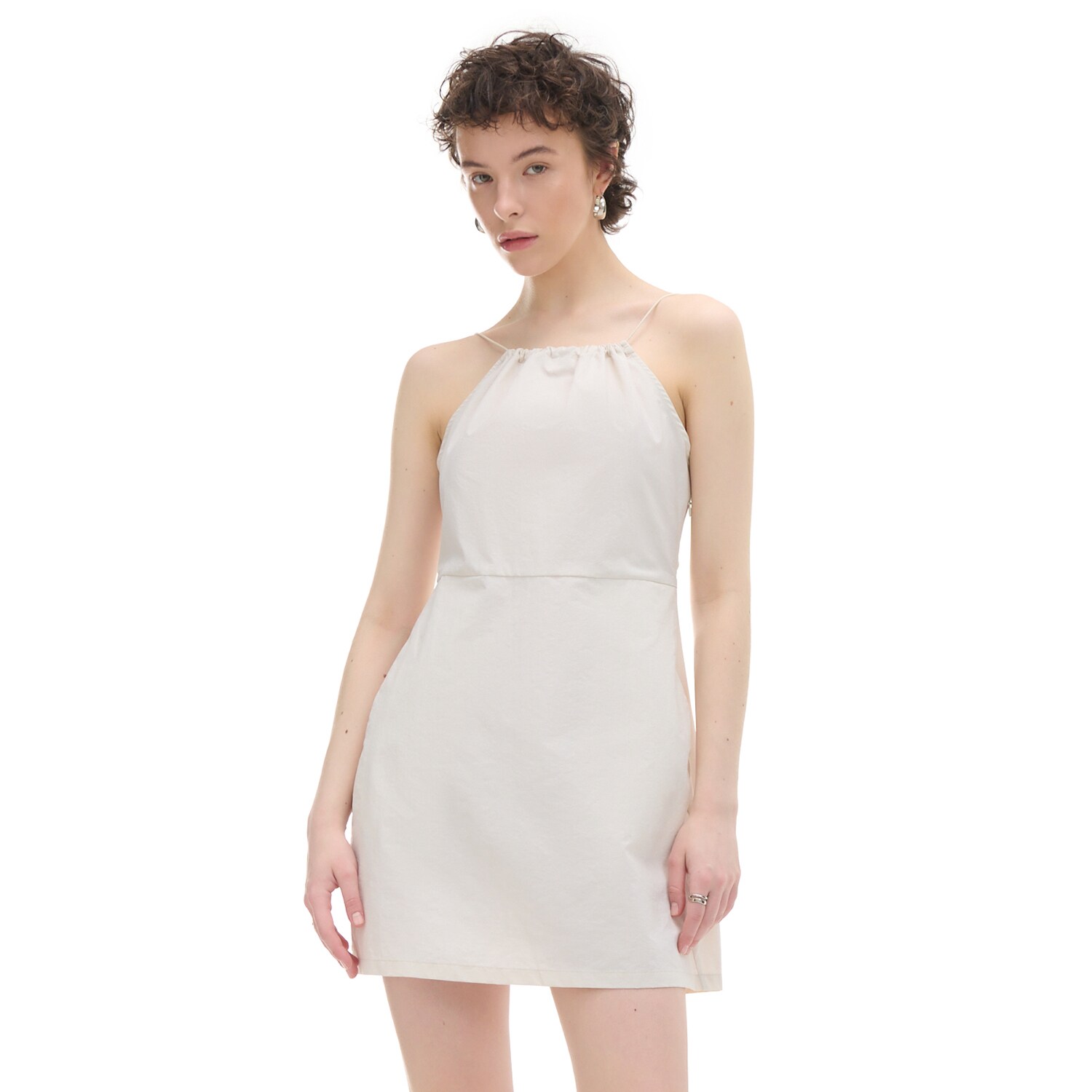 Cropp - Изчистена мини рокля - светлооранжево