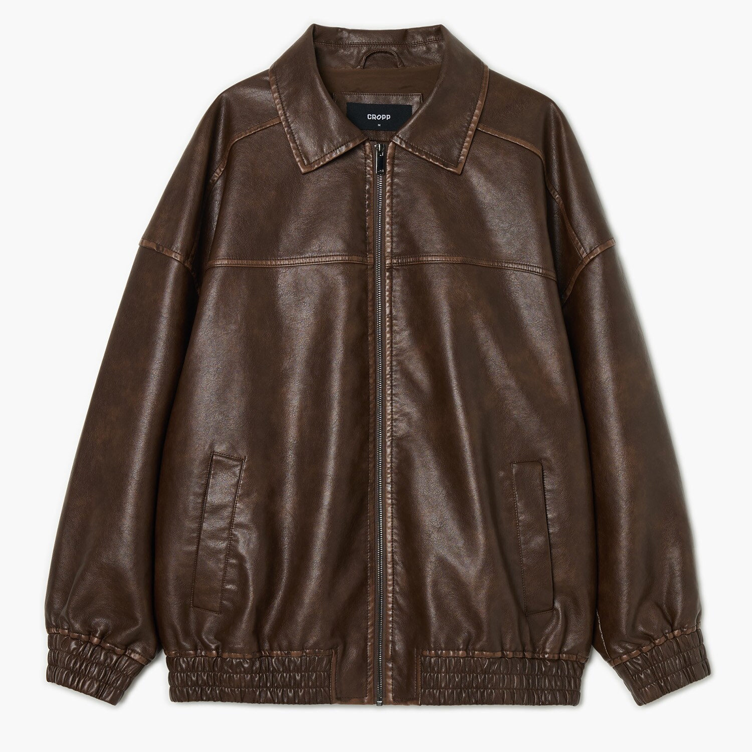 Cropp - Faux leather jacket - кафе