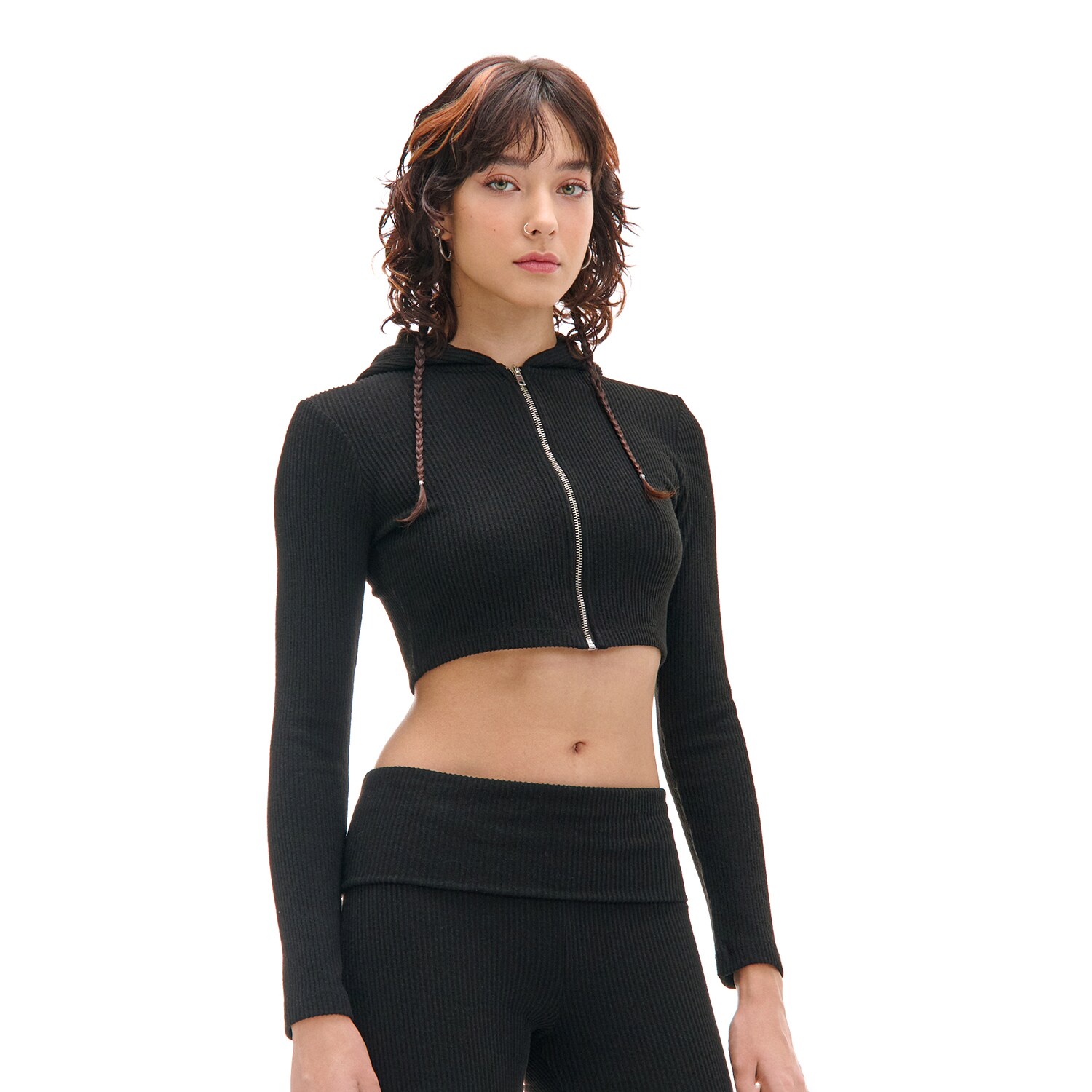 Cropp - Къс суитшърт - черeн