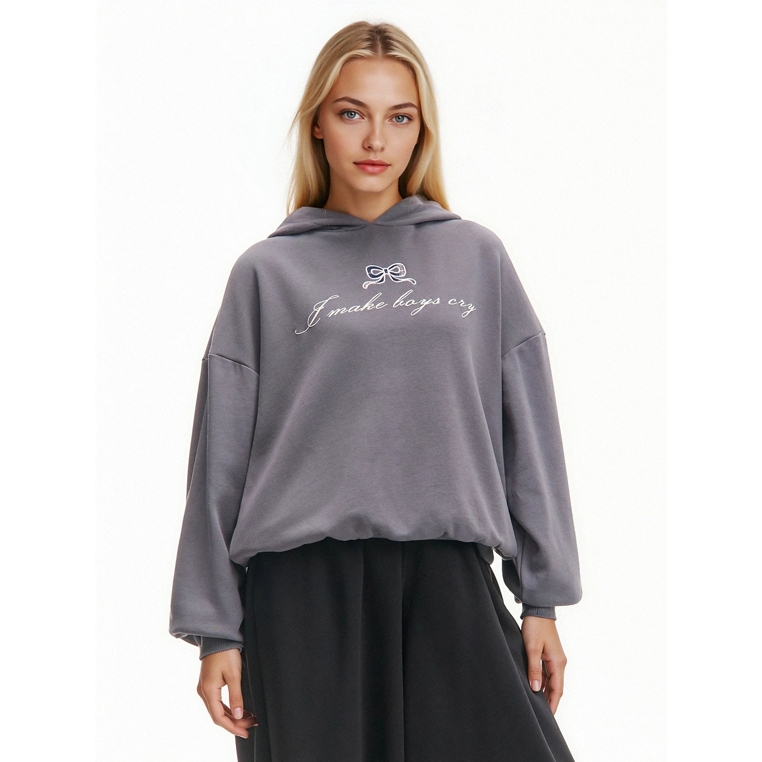 Cropp - Mikina s nápisem - tmavě šedá