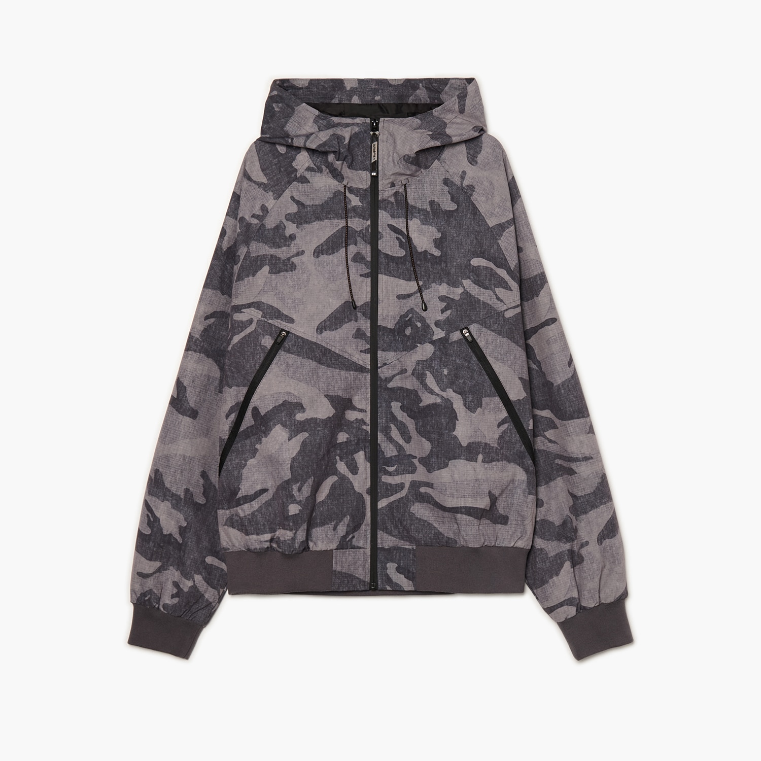 Cropp - Bunda s kapucí a potiskem - tmavě šedá