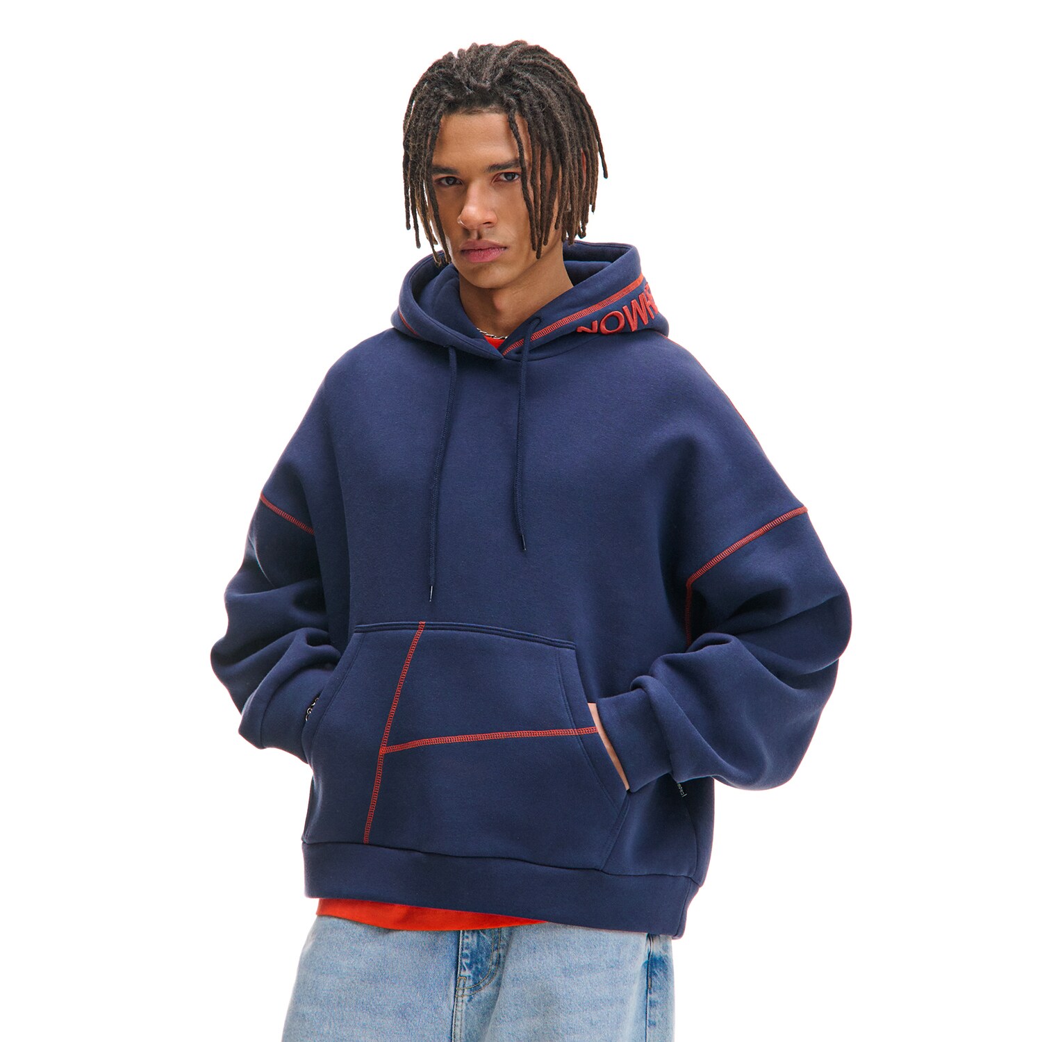 Cropp - Mikina s oversize kapucí - tmavomodrá