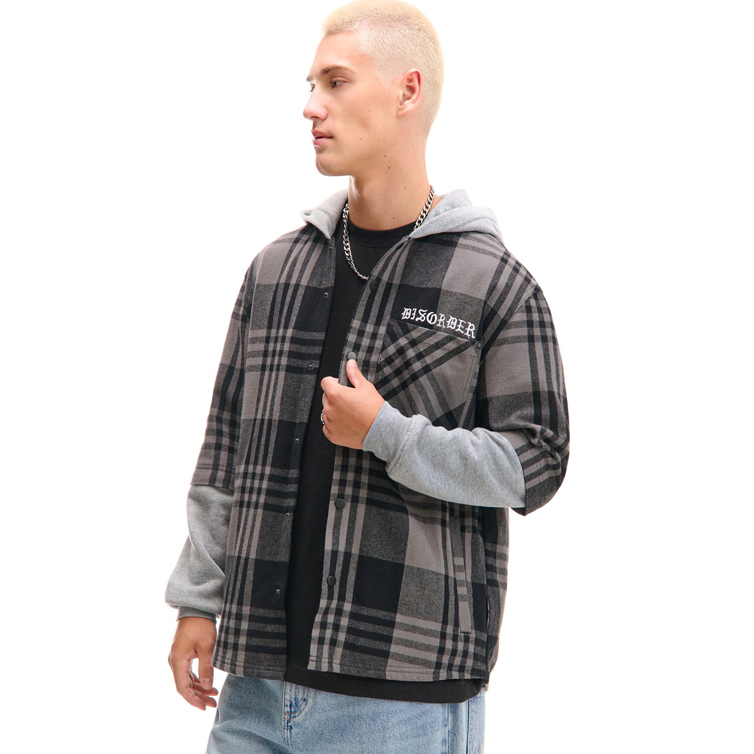 Cropp - Kostkovaná košile - tmavě šedá