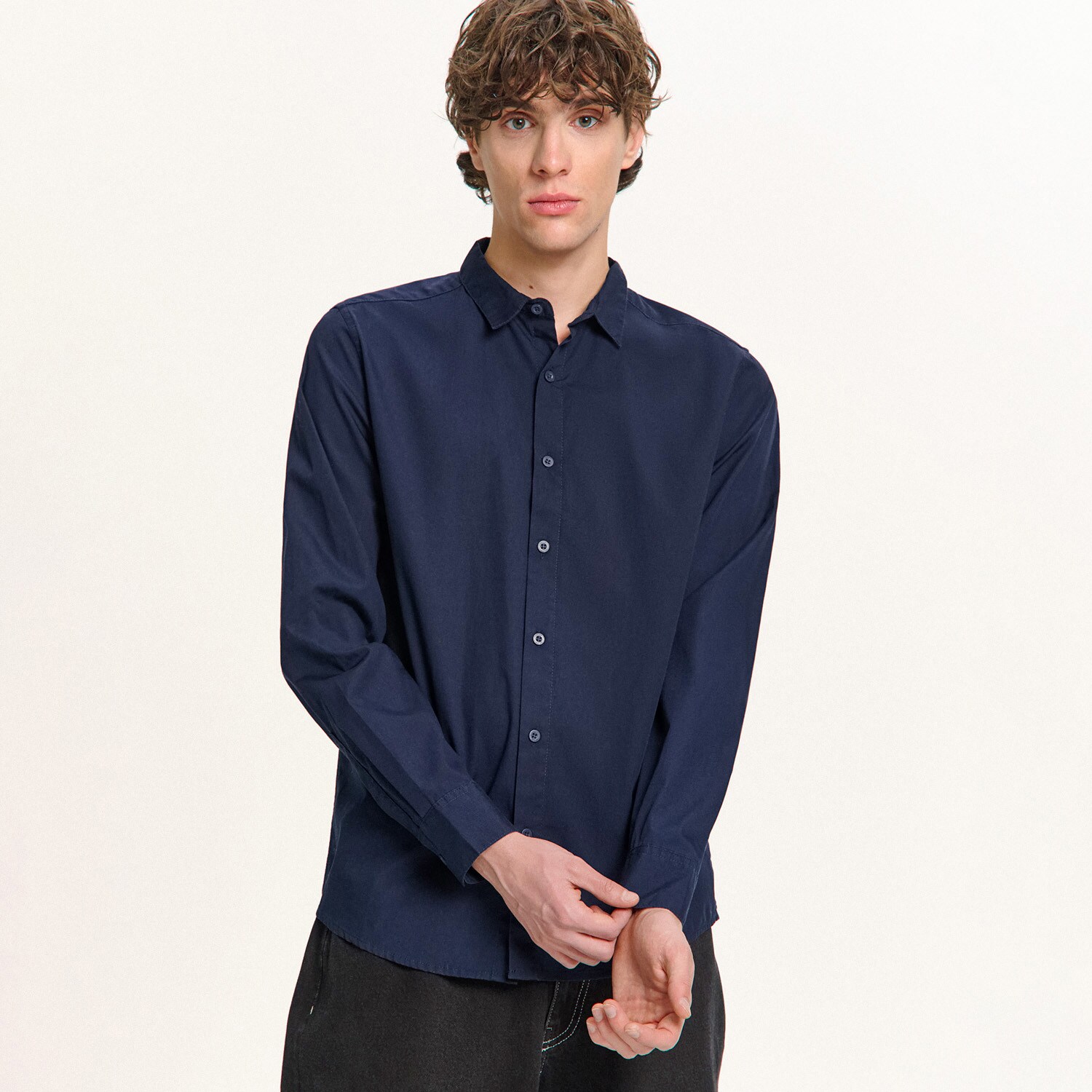 Cropp - Jednobarevná košile - tmavomodrá