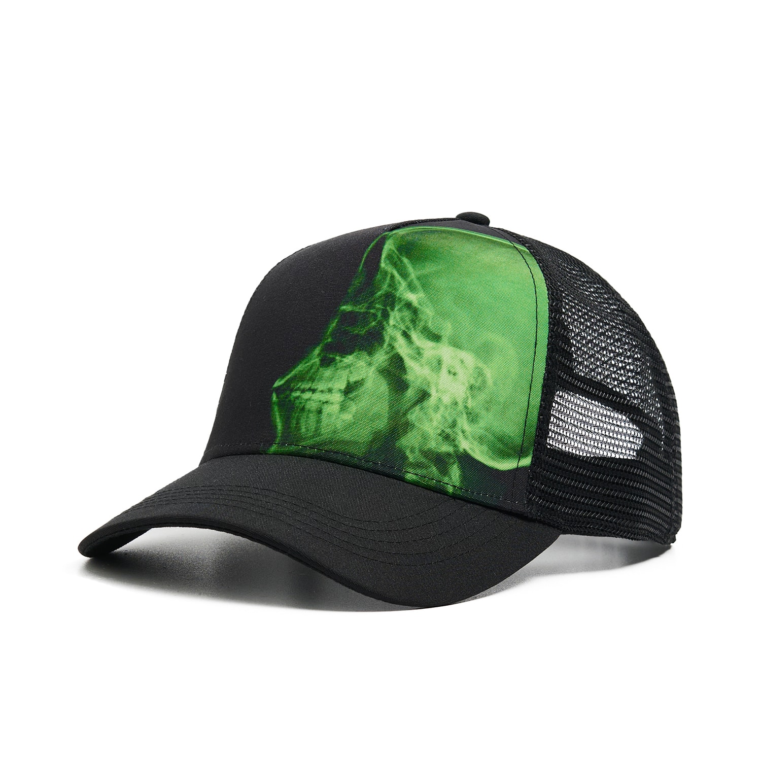 Cropp - Čepice s kšiltem a potiskem - žlutozelená