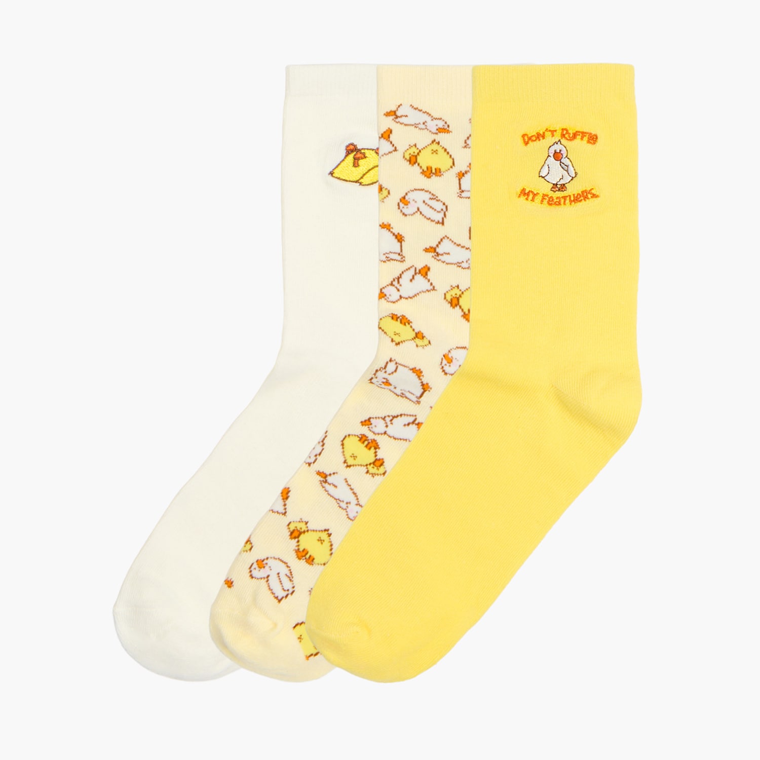 Cropp - Sada 3 párů ponožek - světle oranžová