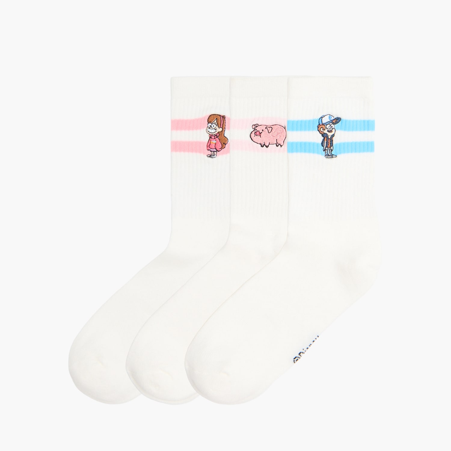 Cropp - Sada 3 párů ponožek s výšivkou Gravity Falls - bílá