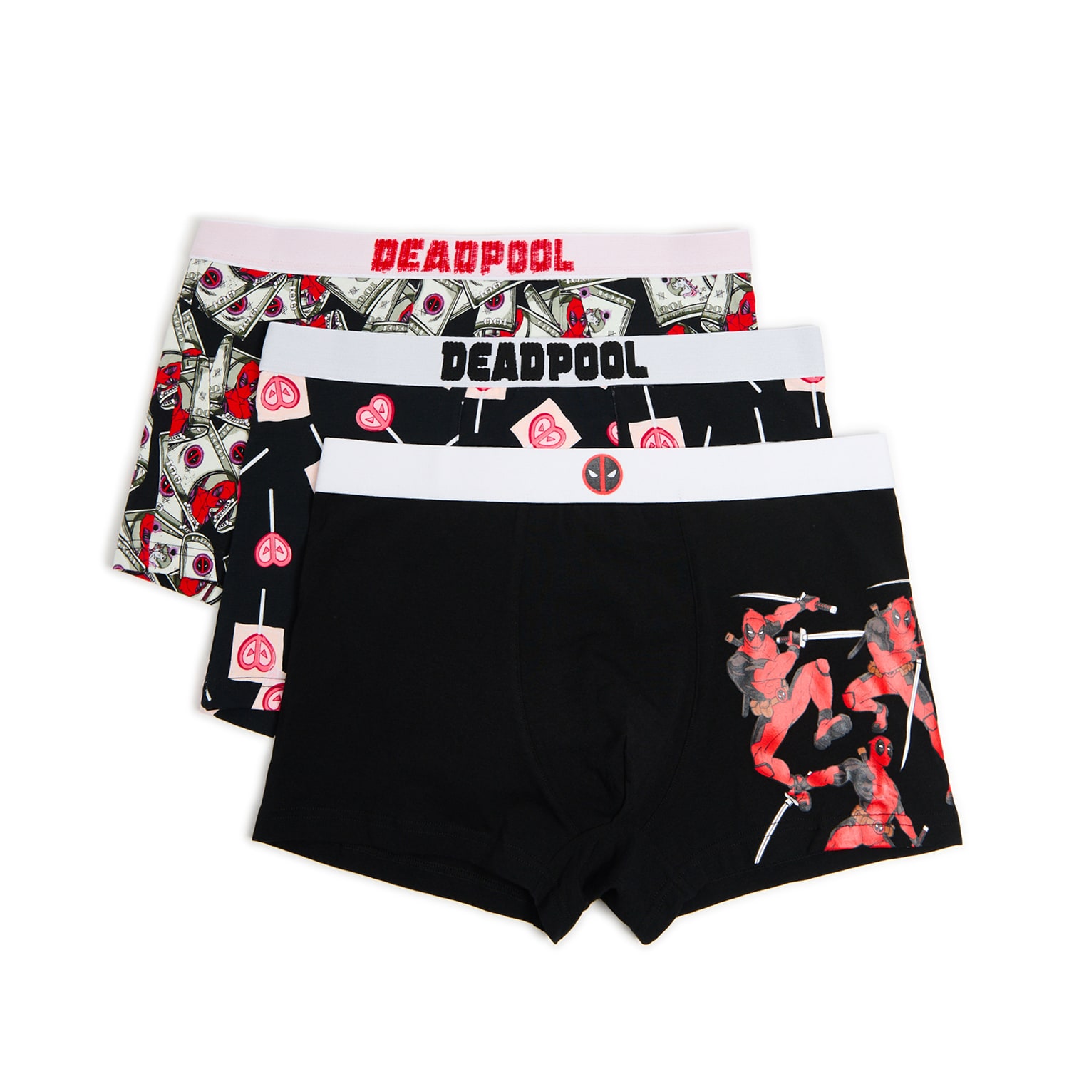 Cropp - Sada 3 boxerek Deadpool - černý