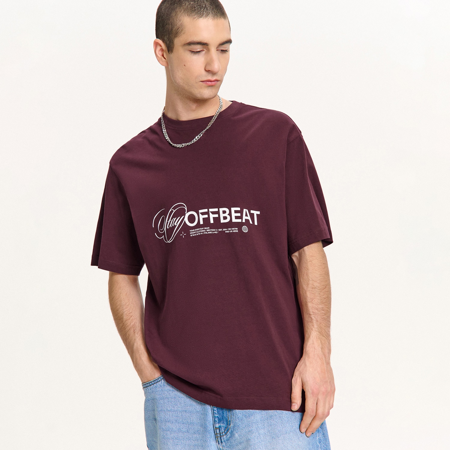 Cropp - Tričko s nápisem - hnědá