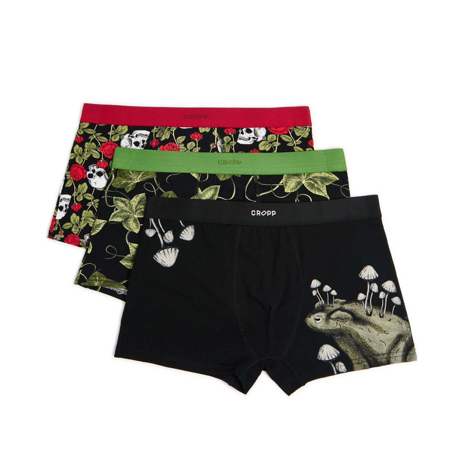 Cropp - Sada 3 boxerek - tmavě zelená