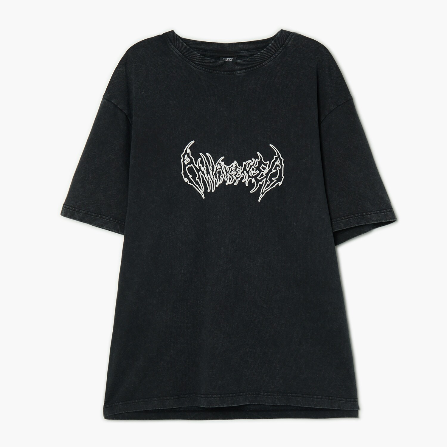 Cropp - Černé tričko s potiskem - černý