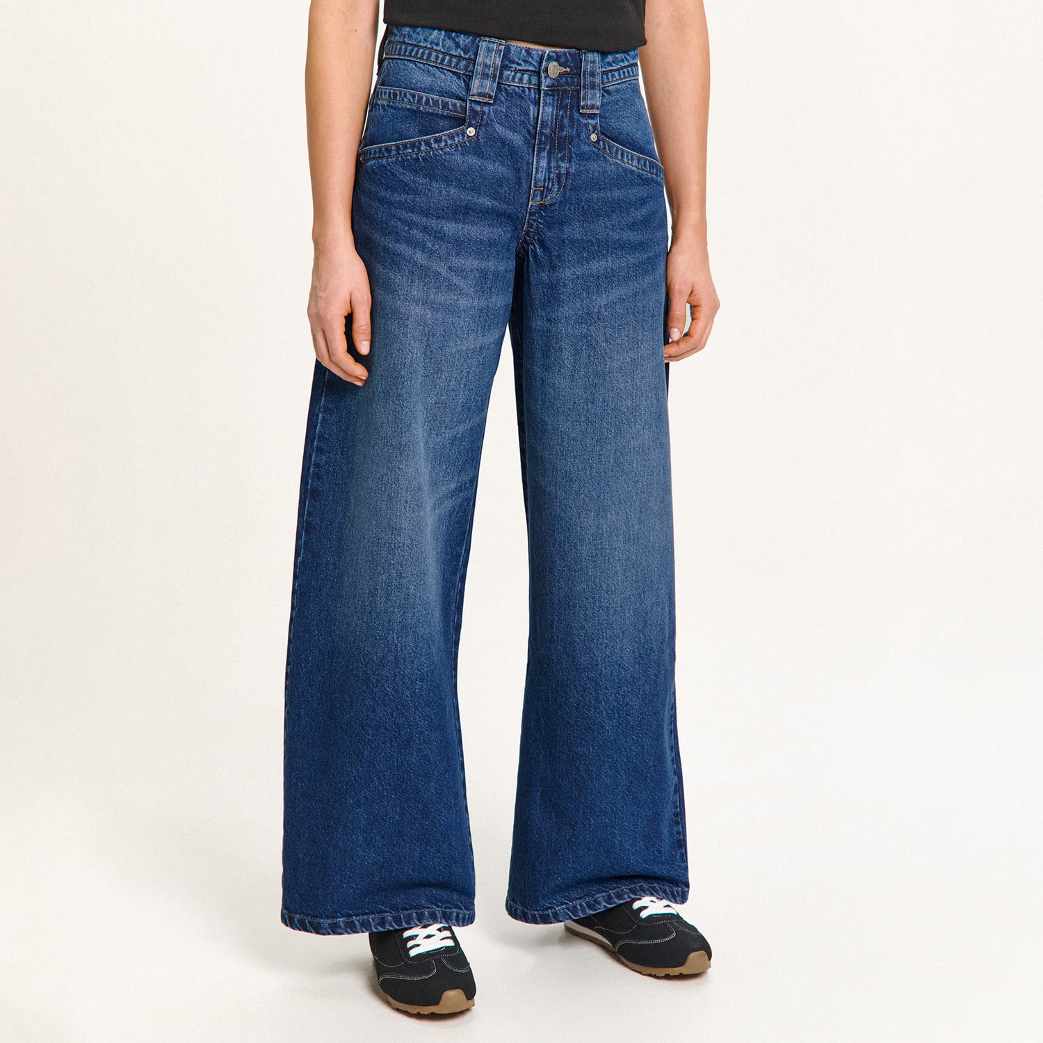 Cropp - Džíny s efektem seprání - tmavomodrá