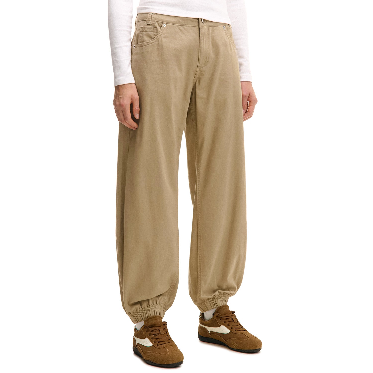 Cropp - Kalhoty joggers - béžová