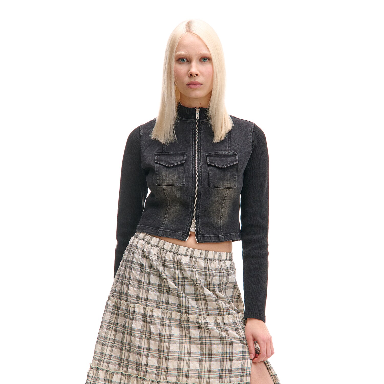 Cropp - Džínová bunda - černý