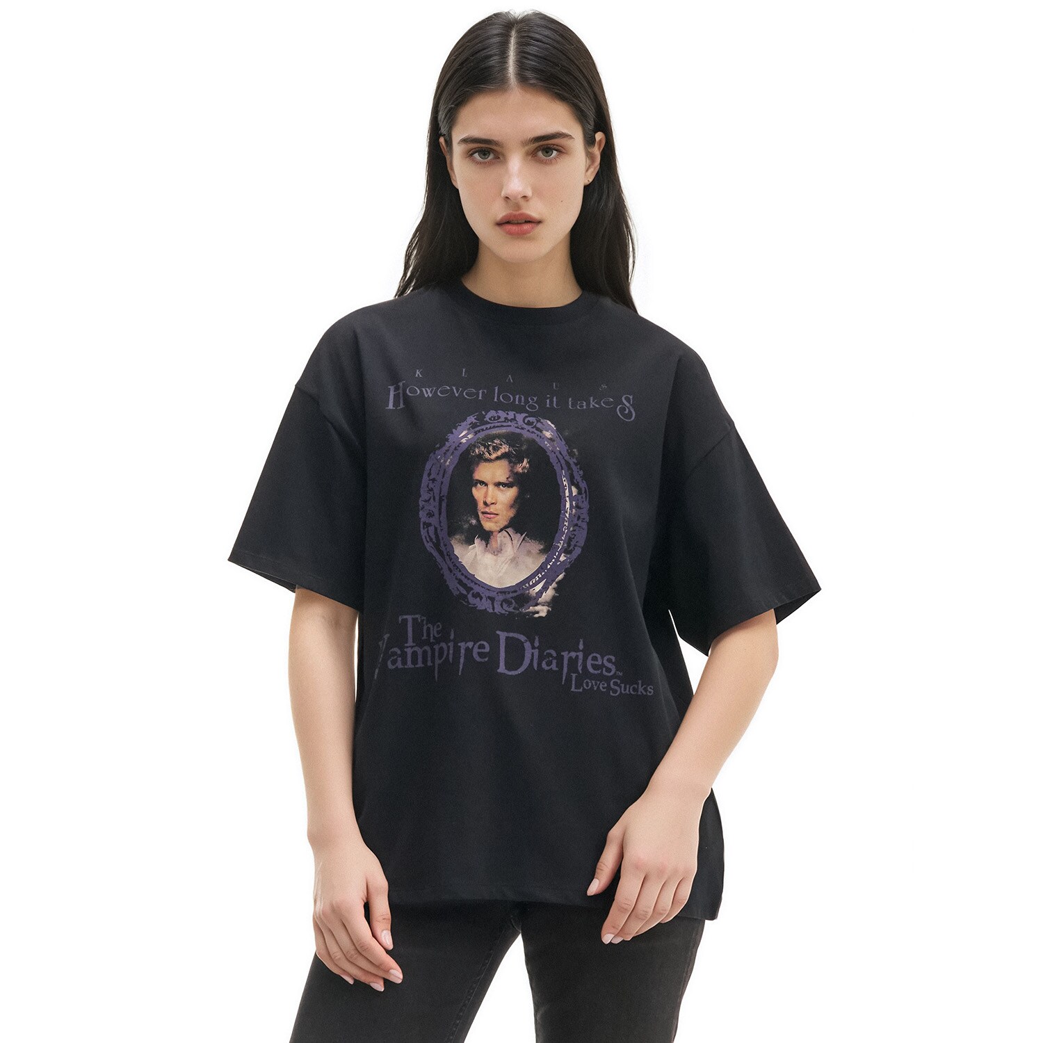 Cropp - Černé tričko s potiskem The Vampires Diaries - černý