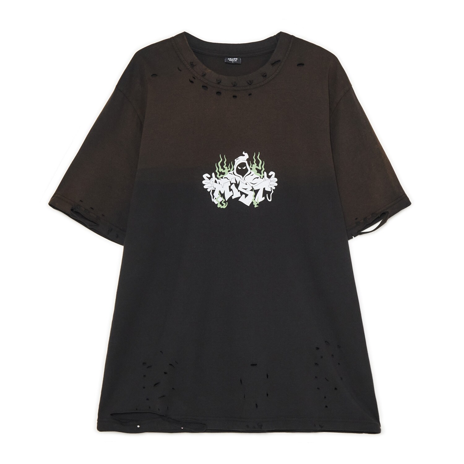 Cropp - Černé tričko s potiskem - černý