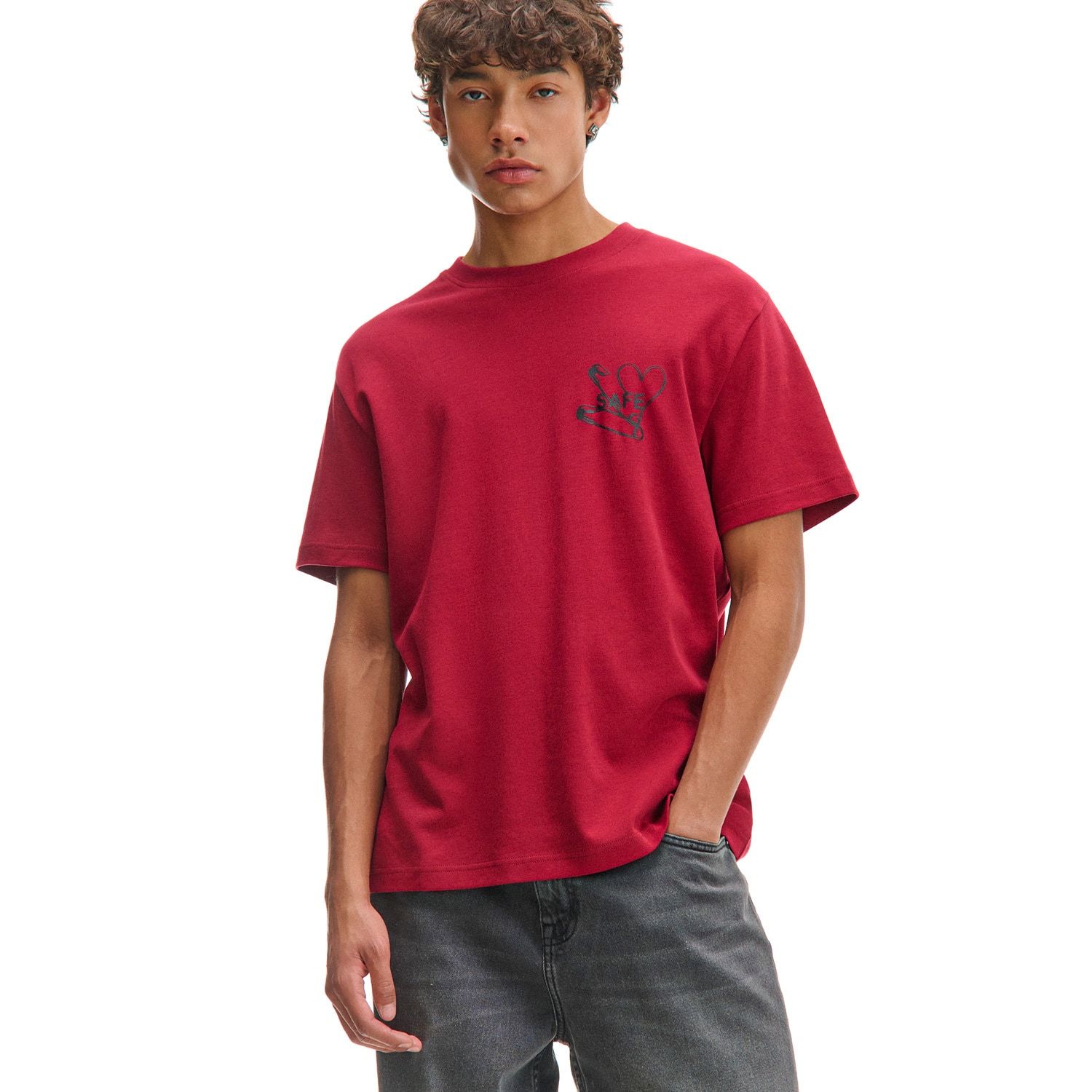 Cropp - Tričko s potiskem - červená