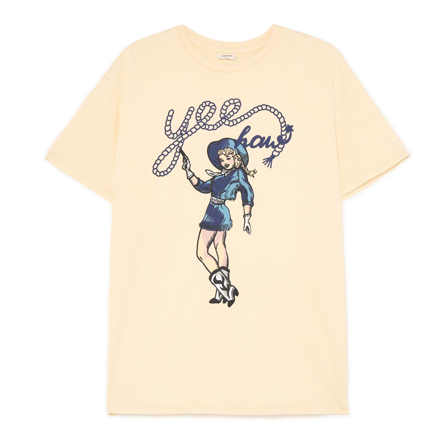 Cropp - Tričko s potiskem - béžová