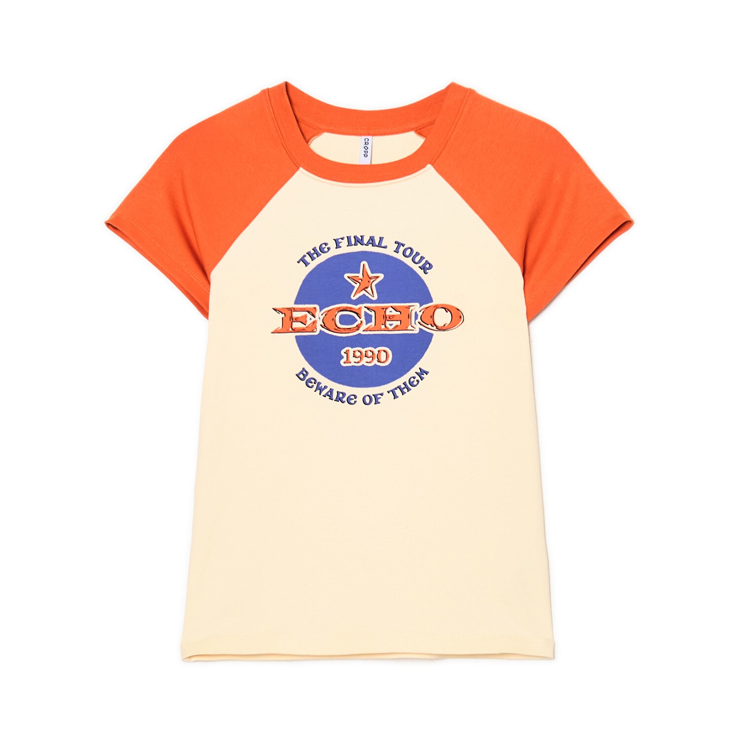 Cropp - Tričko s potiskem - světle oranžová