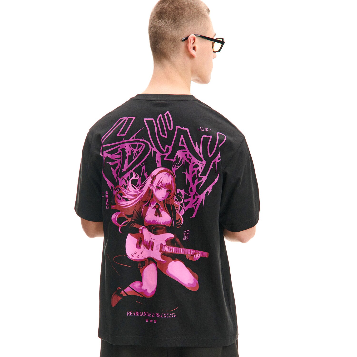 Cropp - Černé tričko s potiskem - černý