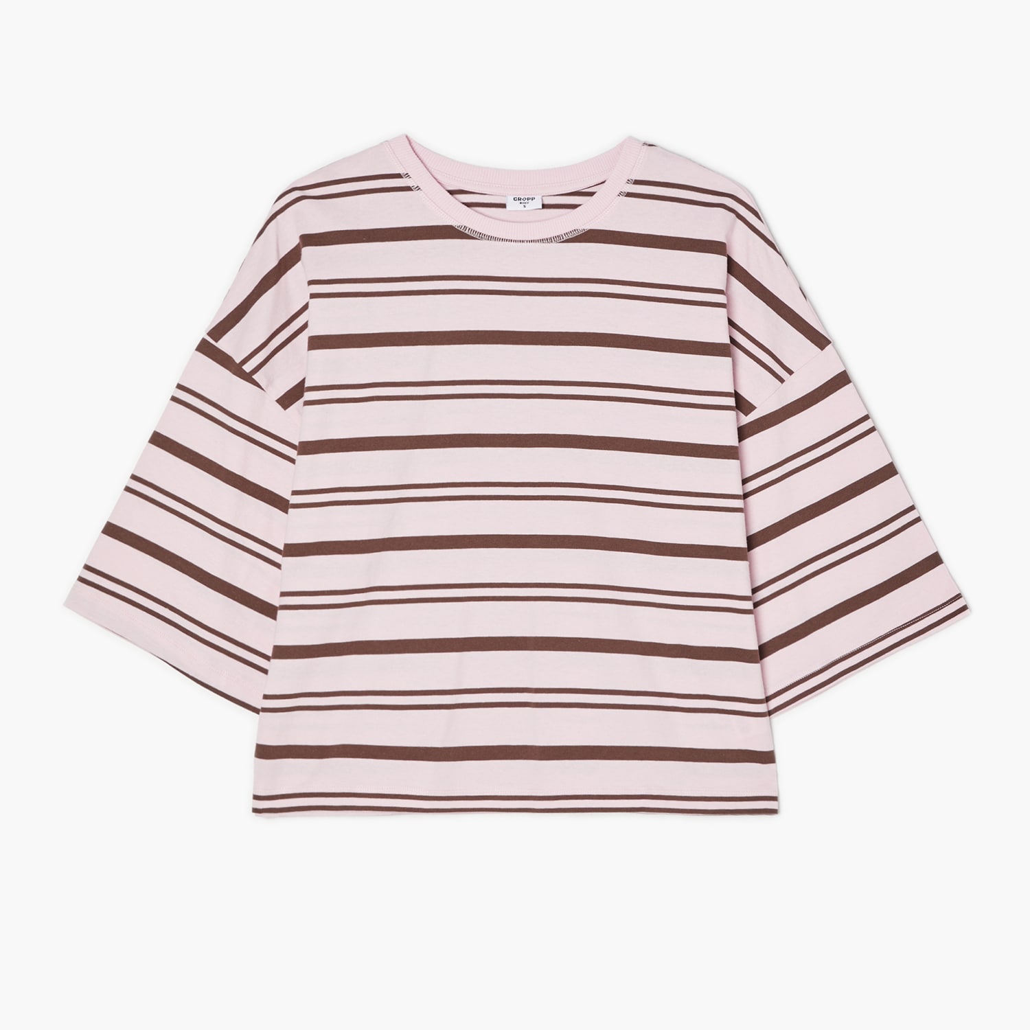 Cropp - Pruhované tričko - růžová