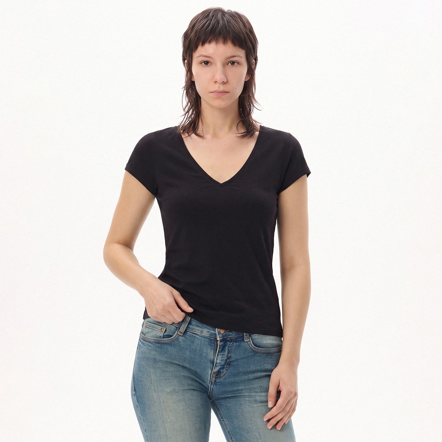 Cropp - Bluza s V-izrezom - crno