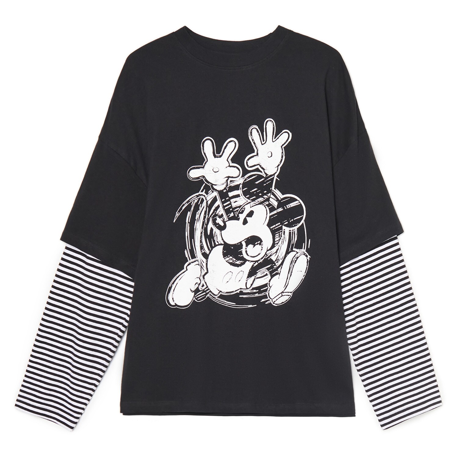 Cropp - Majica dugih rukava s printom Mickey Mouse - crno