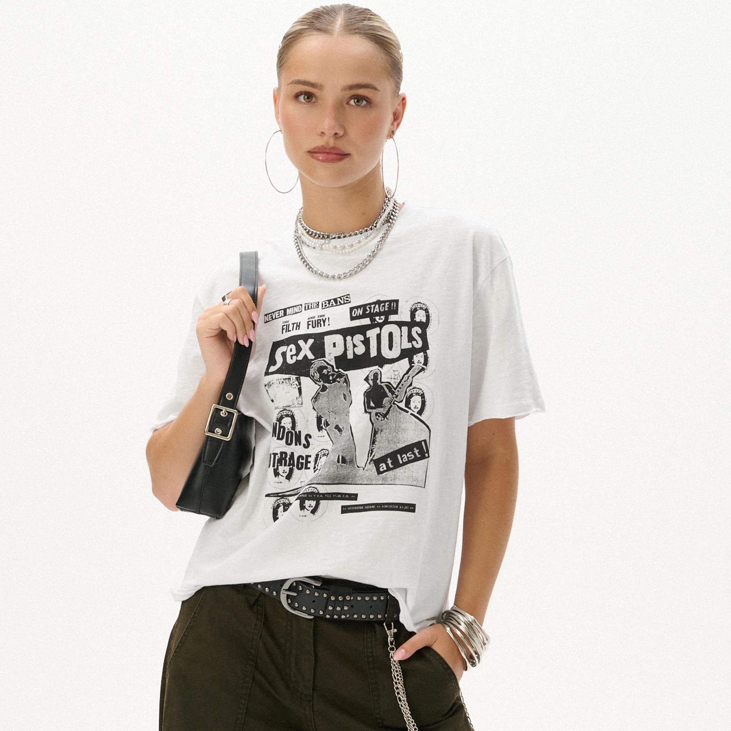 Cropp - Bijela majica s printom Sex Pistols - bijela