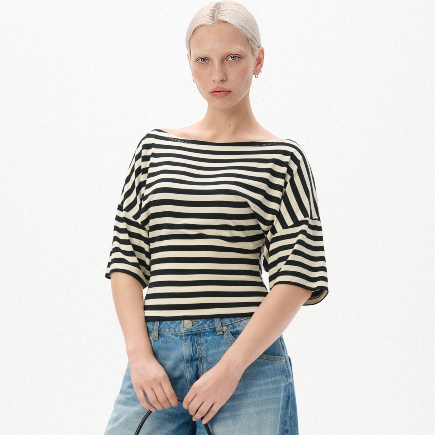 Cropp - Prugasta bluza - krem