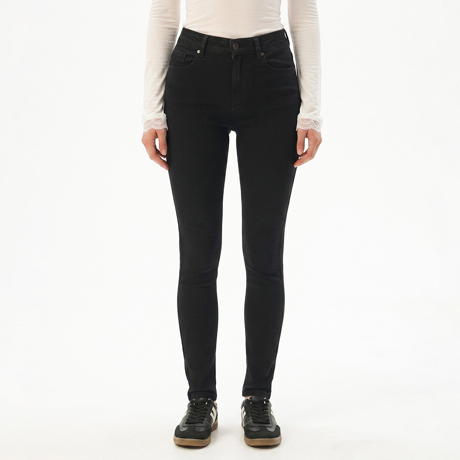 Cropp - Skinny traperice PETITE - crno