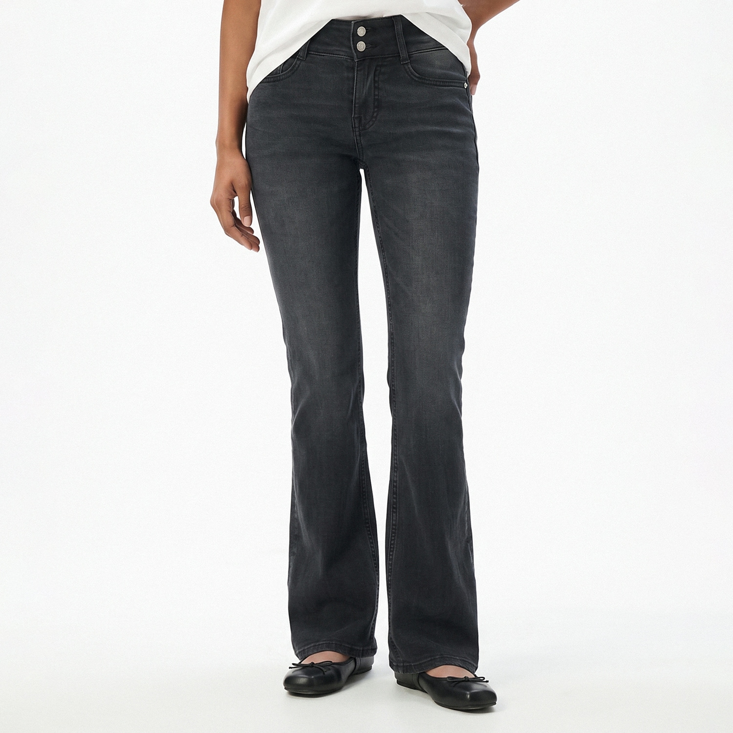 Cropp - Traperice bootcut - crno