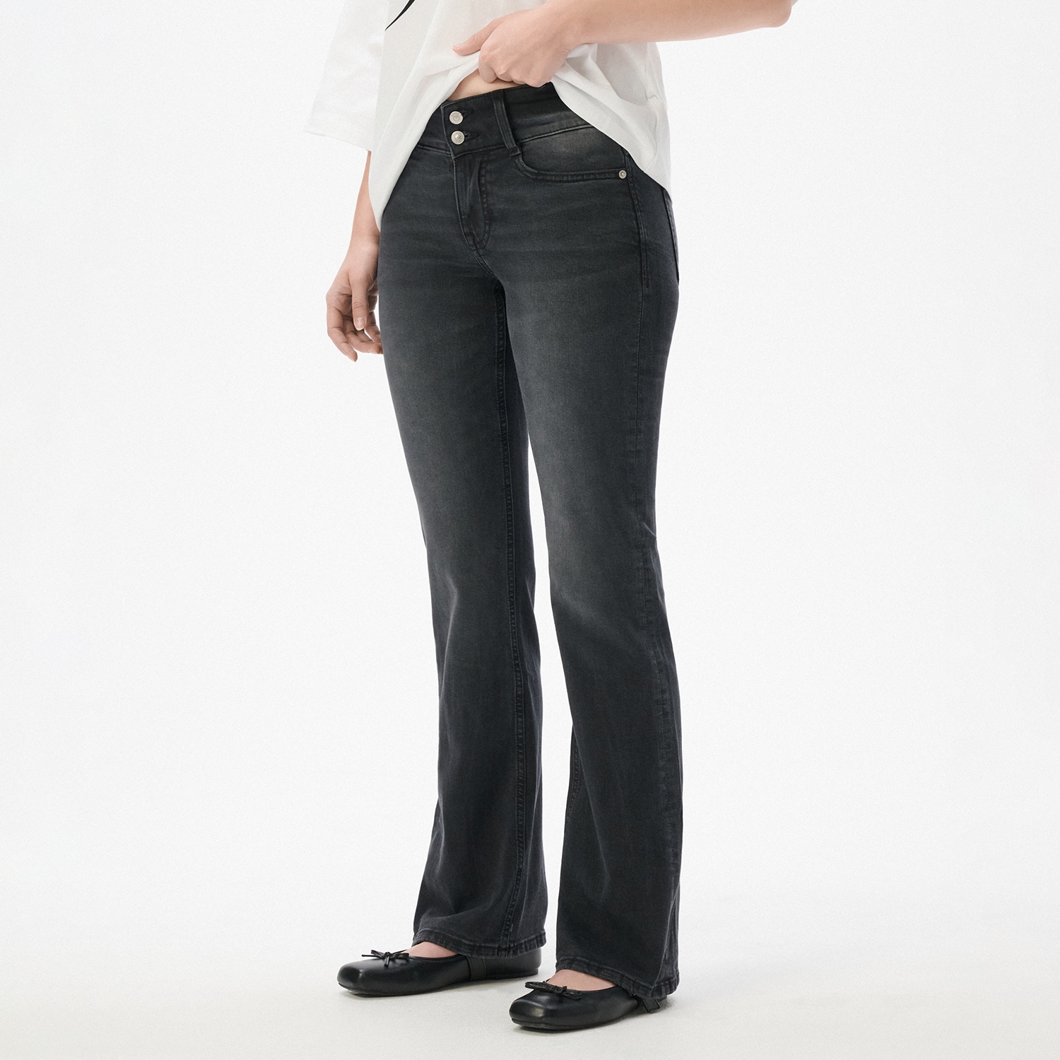 Cropp - Traperice bootcut - crno