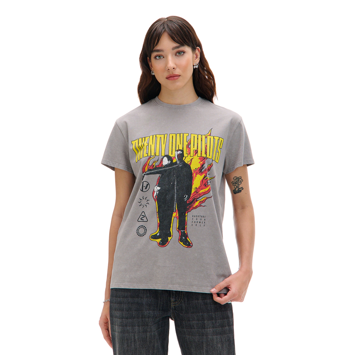 Cropp - Majica s printom Twenty One Pilots - svijetlo siva