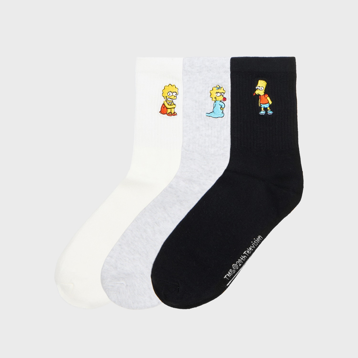 Cropp - 3-paket čarapa Lisa, Maggie, Bart Simpson - šaren