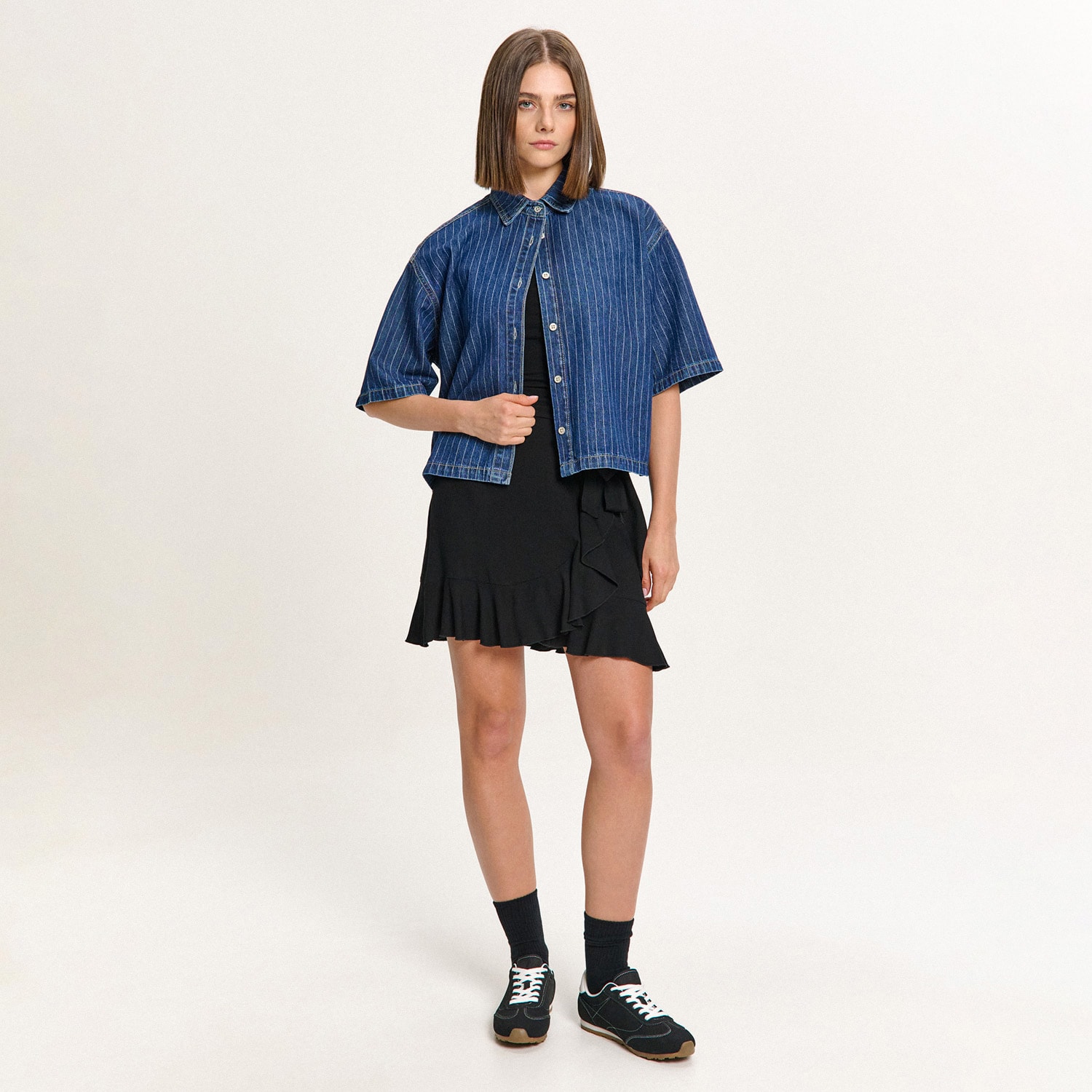 Cropp - Crna mini suknja - crno