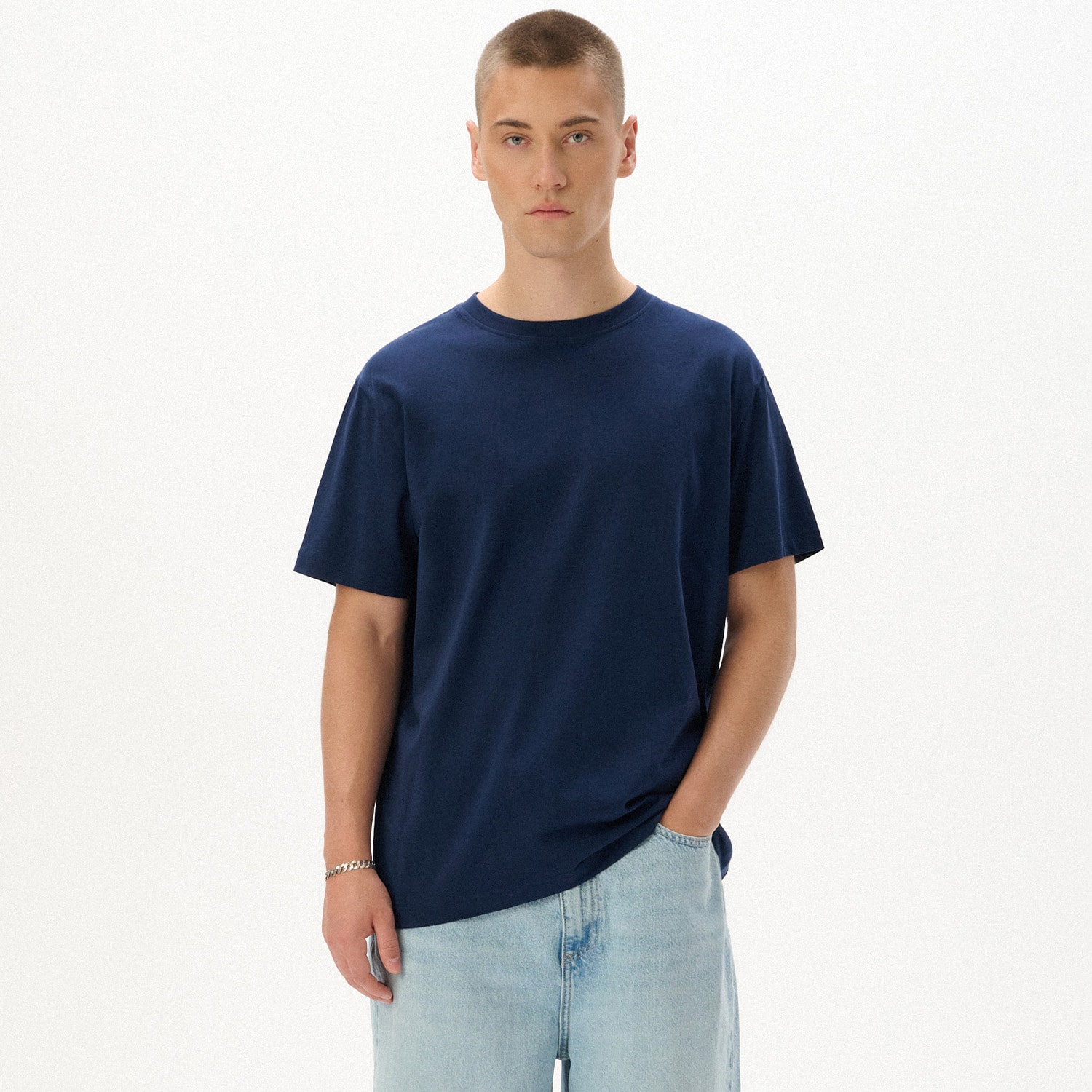 Cropp - Obična basic majica - mornarsko plava