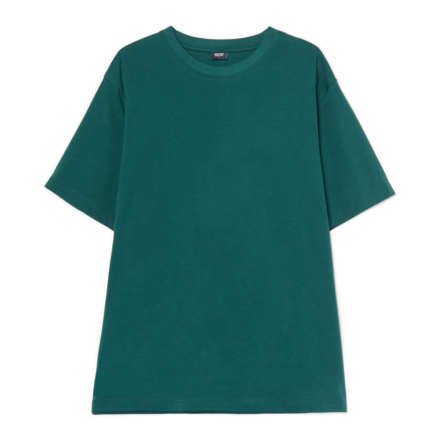 Cropp - Obična basic majica - tamnozeleno
