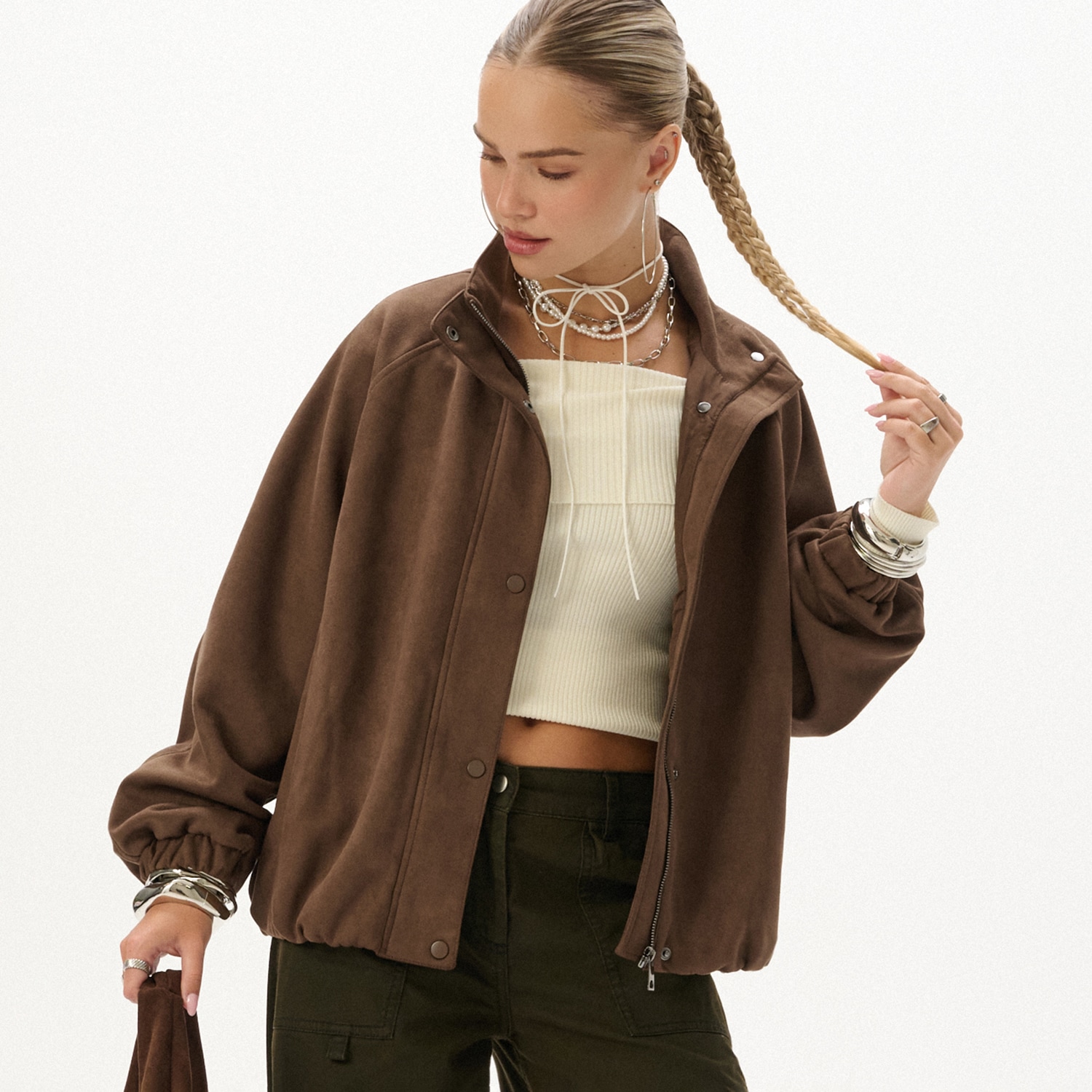 Cropp - Bomber jakna - boja kave