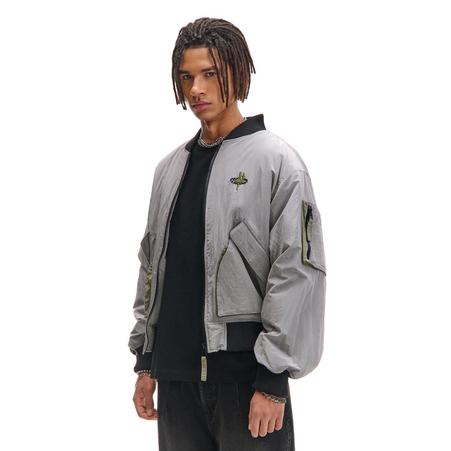 Cropp - Bomber jakna - tamnosivo