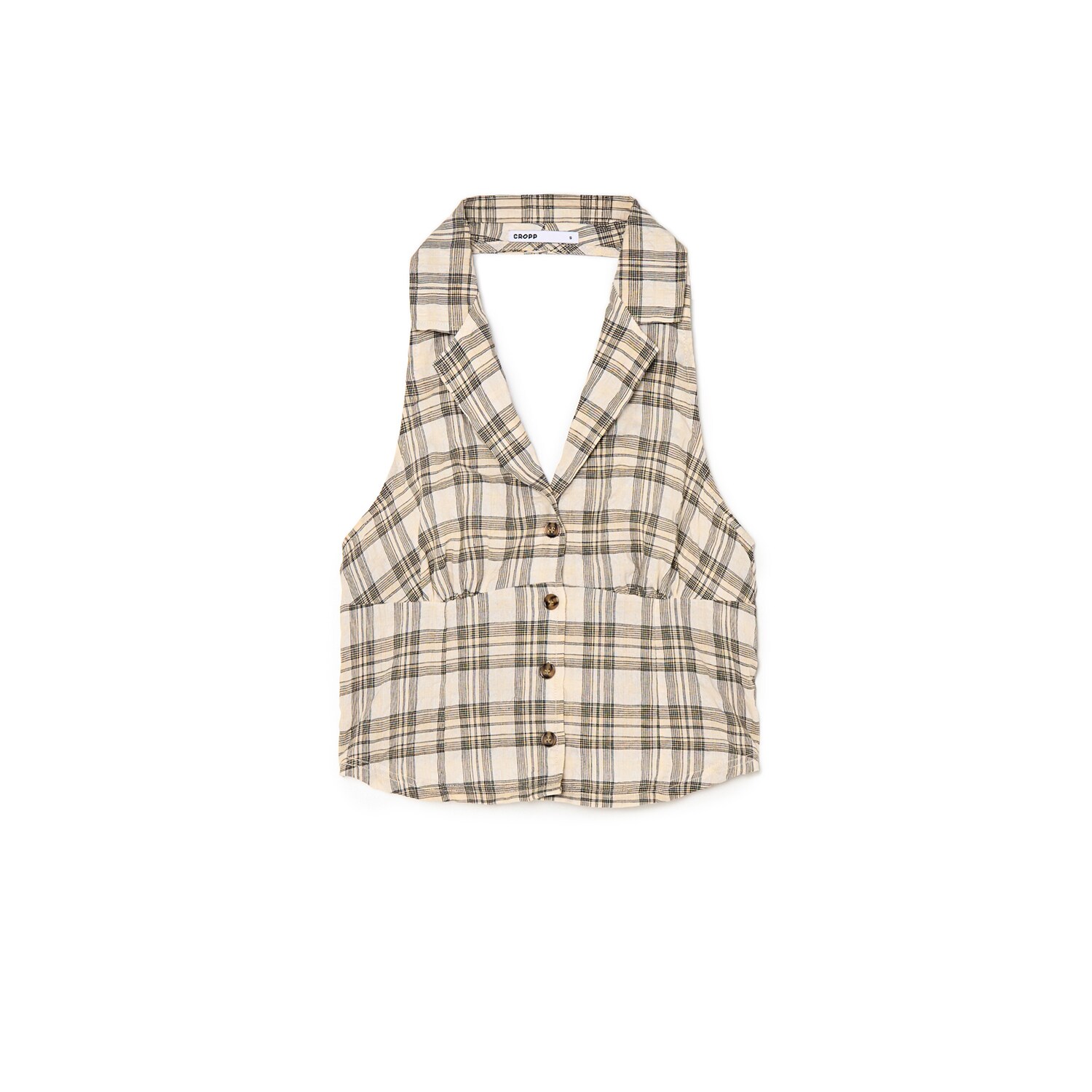 Cropp - Tanki karirani top - boja kože