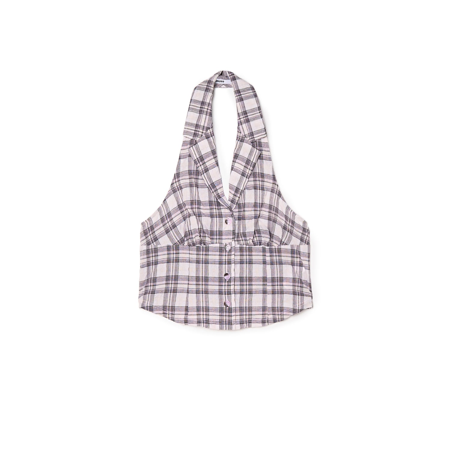 Cropp - Tanki karirani top - boja lavande