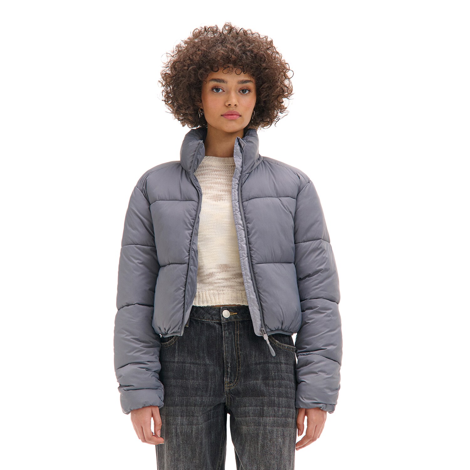 Cropp - Puffer jakna - tamnosivo