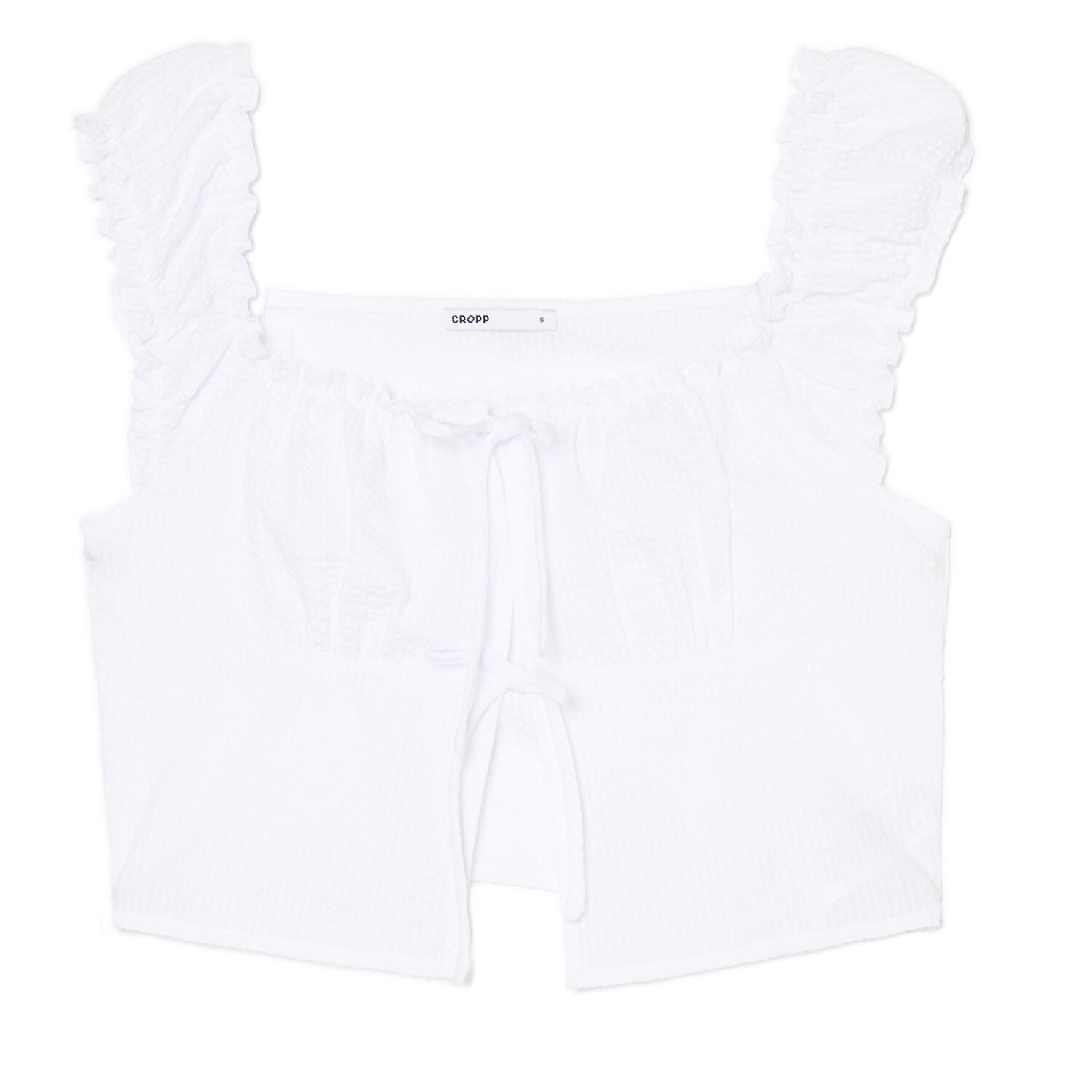 Cropp - Kratki top na vezanje - bijela