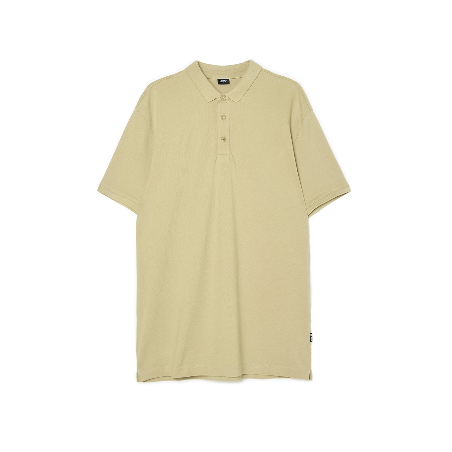 Cropp - Basic pamučna polo-majica - bež