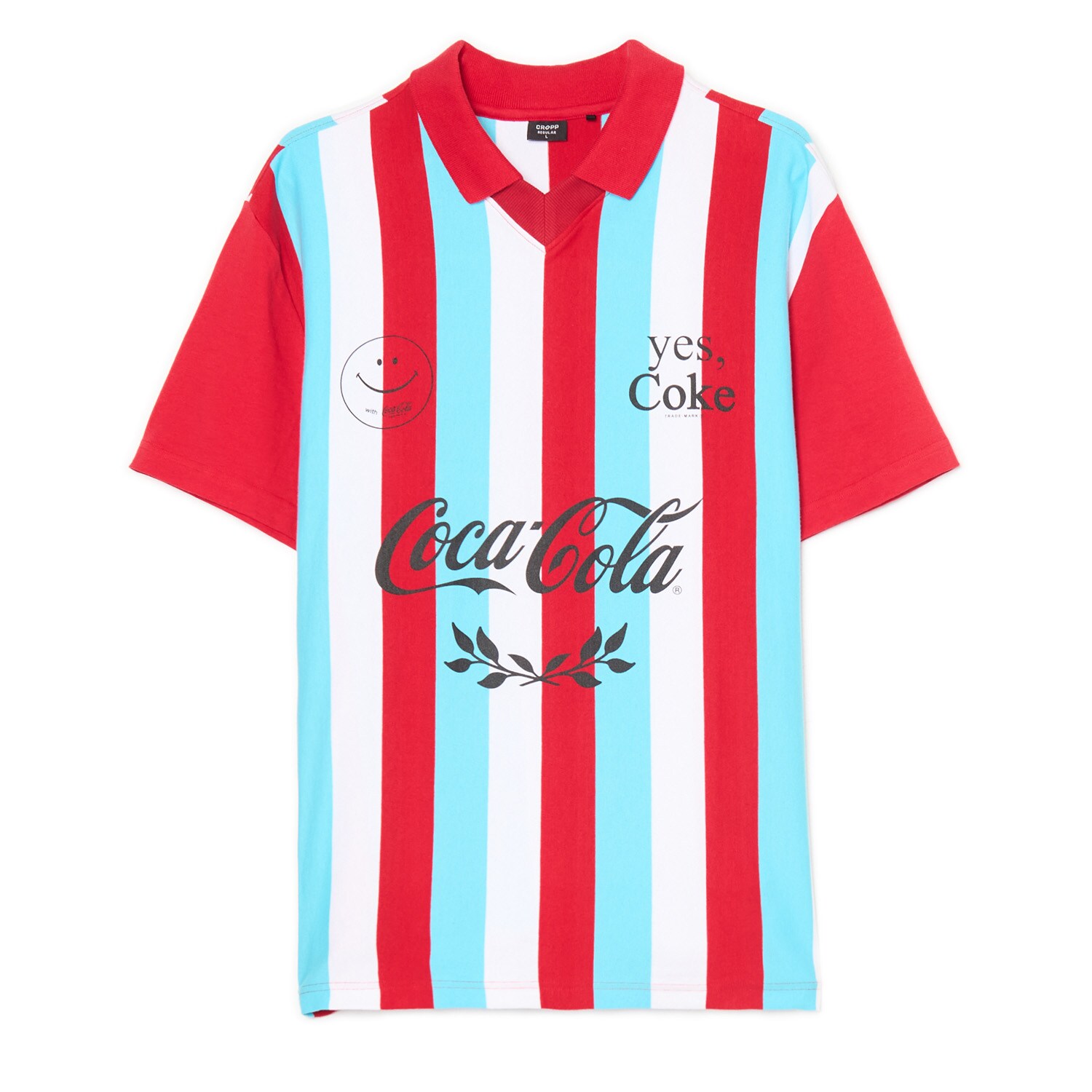 Cropp - Polo-majica s ponavljajućim uzorkom Coca-Cola - bijela